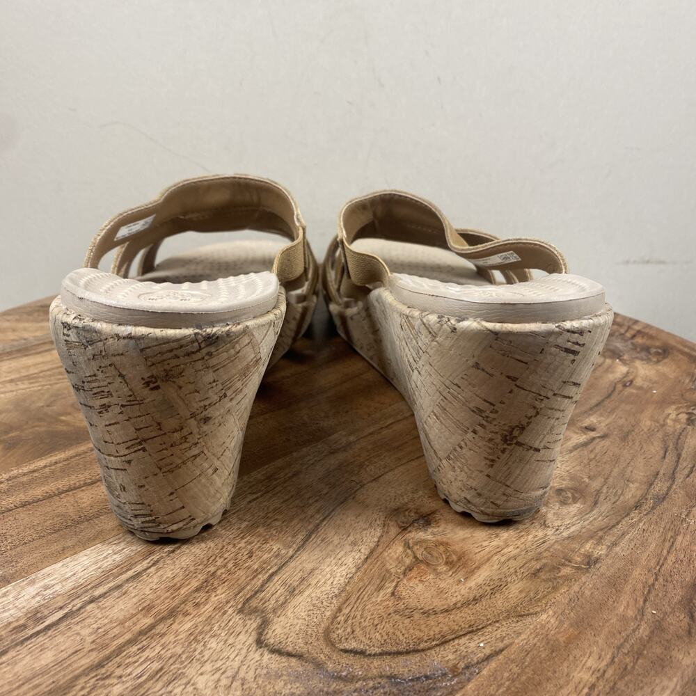 Crocs A leigh Womens Cork Brown Size 10 Heeled Strappy Sandals - Picture 2 of 8